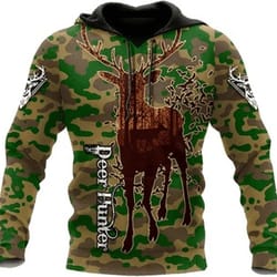 deer hunting all over print hoodie zip hoodie fleece hoodie 3d, love hunting hoodie zip hoodie 3d s28