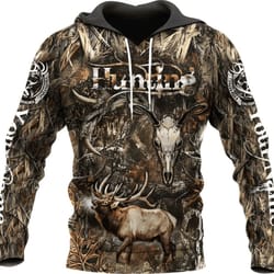 deer hunting all over print hoodie zip hoodie fleece hoodie 3d, love hunting hoodie zip hoodie 3d s34