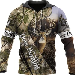 deer hunting all over print hoodie zip hoodie fleece hoodie 3d, love hunting hoodie zip hoodie 3d s47