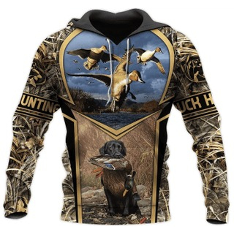 Duck Hunting All Over Print Hoodie Zip Hoodie Fleece Hoodie 3D, Love Hunting Hoodie Zip Hoodie 3D s69