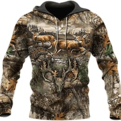 deer hunting all over print hoodie zip hoodie fleece hoodie 3d, love hunting hoodie zip hoodie 3d s70