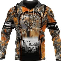 deer hunting all over print hoodie zip hoodie fleece hoodie 3d, love hunting hoodie zip hoodie 3d s71