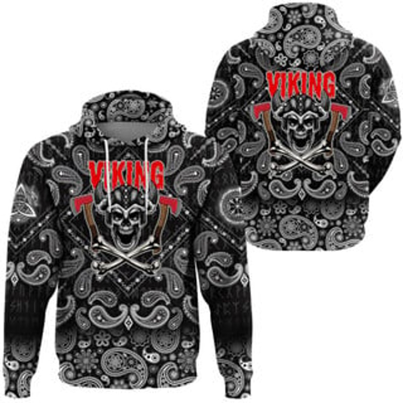 Skull Axes Viking All Over Print Hoodie Zip Hoodie Fleece Hoodie 3D, Love Hunting Hoodie Zip Hoodie 3D0 T85