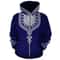 Blue Dashiki Zip Viking All Over Print Hoodie Zip Hoodie Fleece Hoodie 3D, Love Hunting Hoodie Zip Hoodie 3D T445