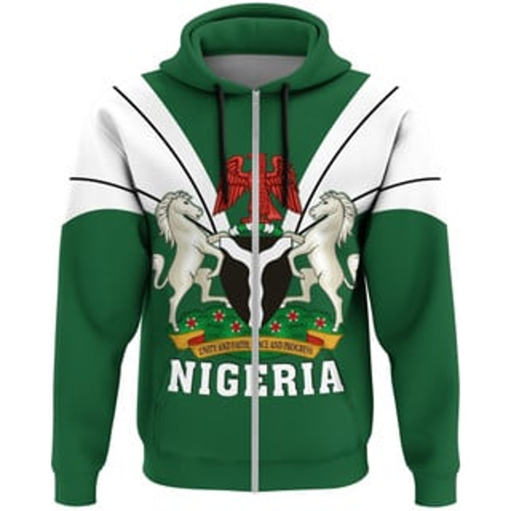 Nigeria Zip Hoodie Viking All Over Print Hoodie Zip Hoodie Fleece Hoodie 3D, Love Hunting Hoodie Zip Hoodie 3D T696
