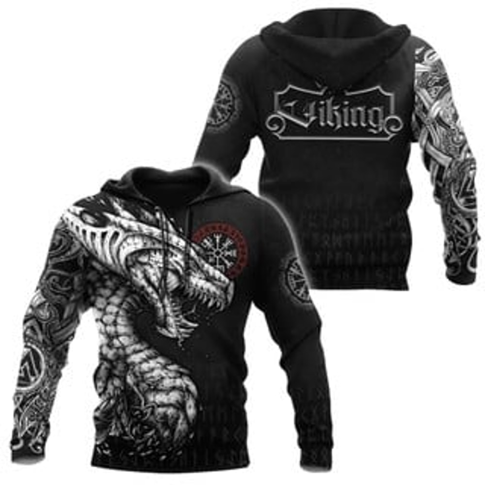Vegvisir Hoodie New Viking All Over Print Hoodie Zip Hoodie Fleece Hoodie 3D, Love Hunting Hoodie Zip Hoodie 3D L55