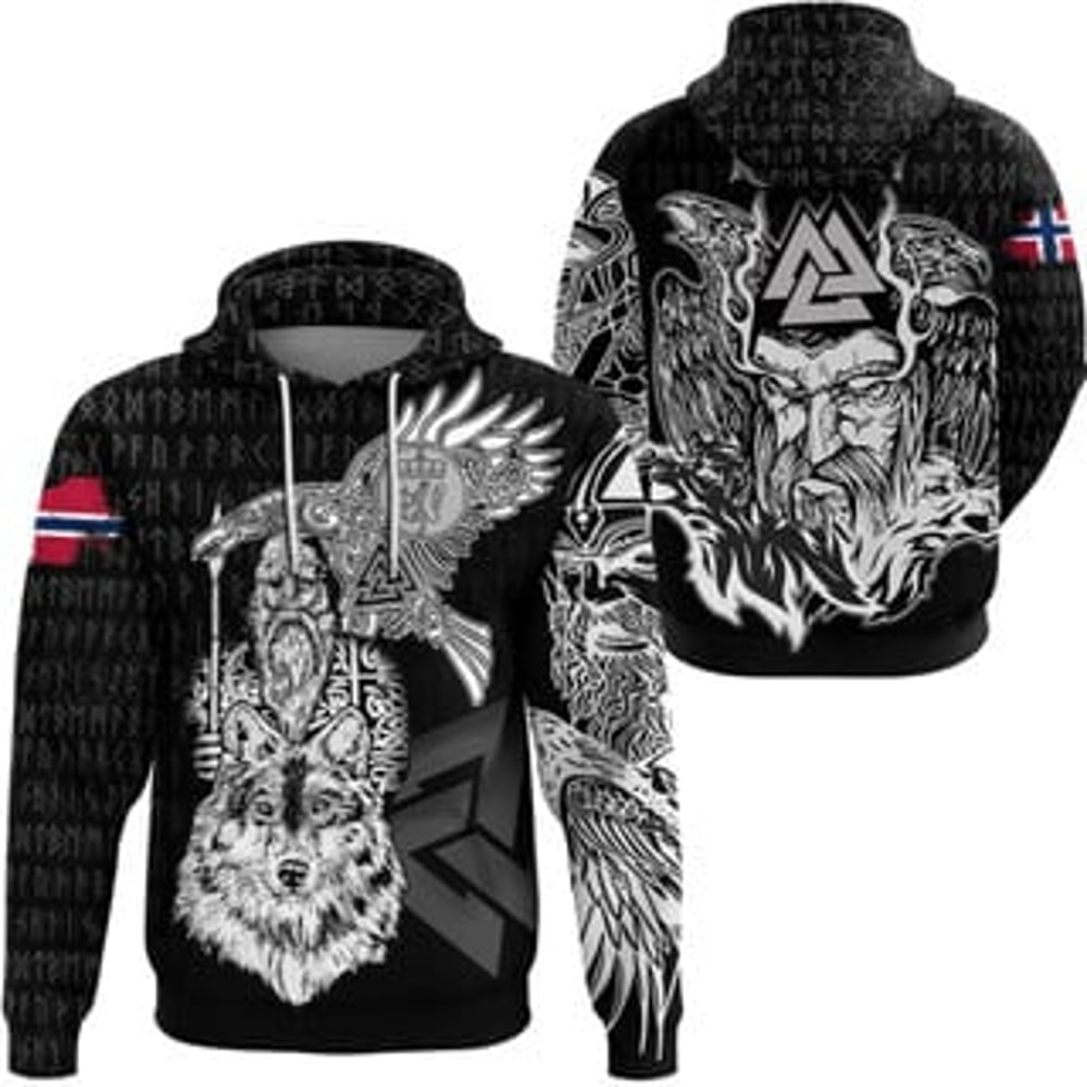 Norway Odin Hoodie Viking All Over Print Hoodie Zip Hoodie Fleece Hoodie 3D, Love Hunting Hoodie Zip Hoodie 3D L125