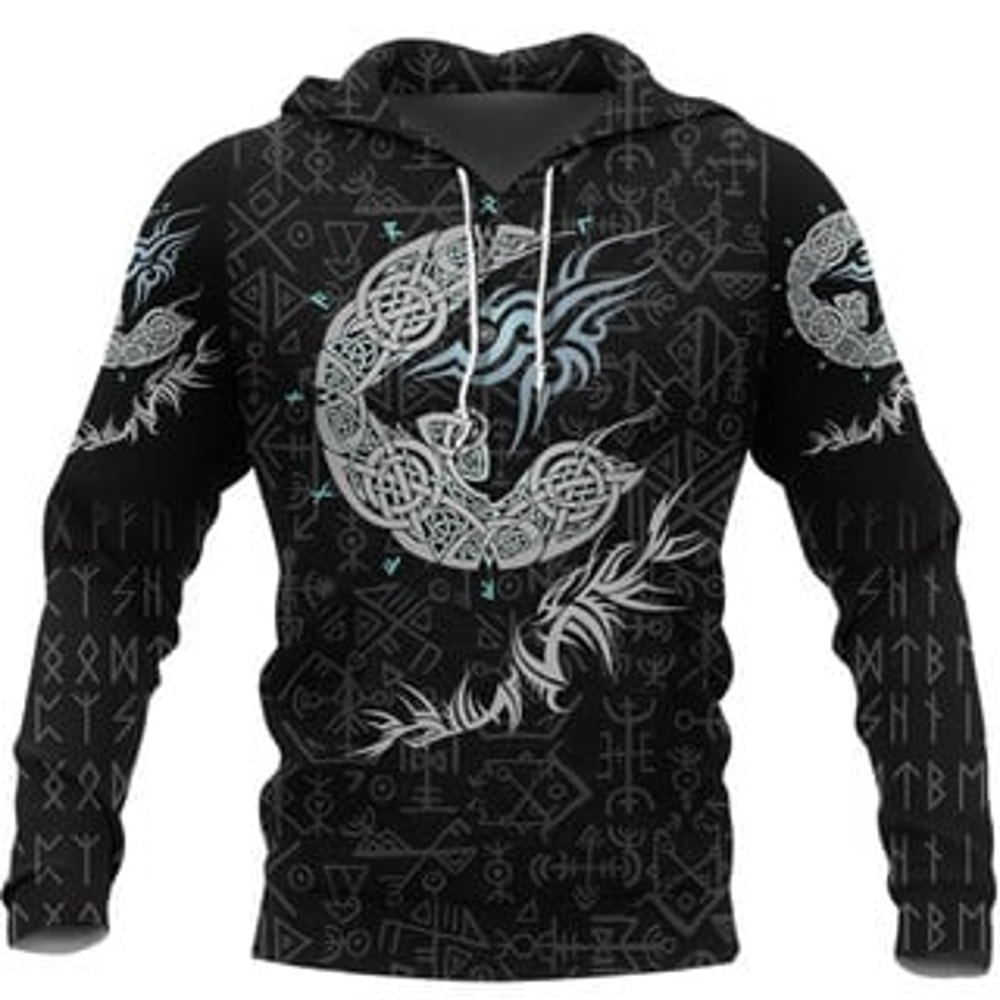 Fenrir Wolf Hoodie Viking All Over Print Hoodie Zip Hoodie Fleece Hoodie 3D, Love Hunting Hoodie Zip Hoodie 3D L151