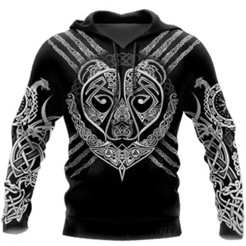 Berserker Hoodie Viking All Over Print Hoodie Zip Hoodie Fleece Hoodie 3D, Love Hunting Hoodie Zip Hoodie 3D L169