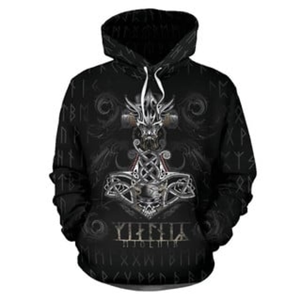 Pullover Hoodie - Mjoln Viking All Over Print Hoodie Zip Hoodie Fleece Hoodie 3D, Love Hunting Hoodie Zip Hoodie 3D L178