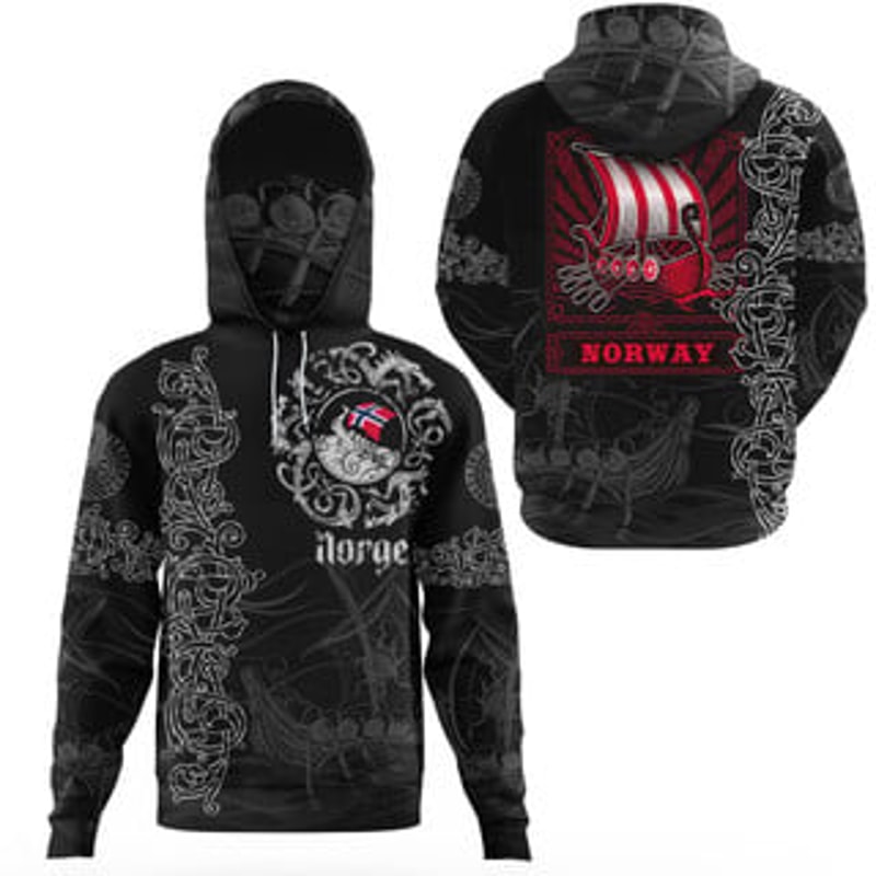 Norway Warship Gaiter Viking All Over Print Hoodie Zip Hoodie Fleece Hoodie 3D, Love Hunting Hoodie Zip Hoodie 3D L237