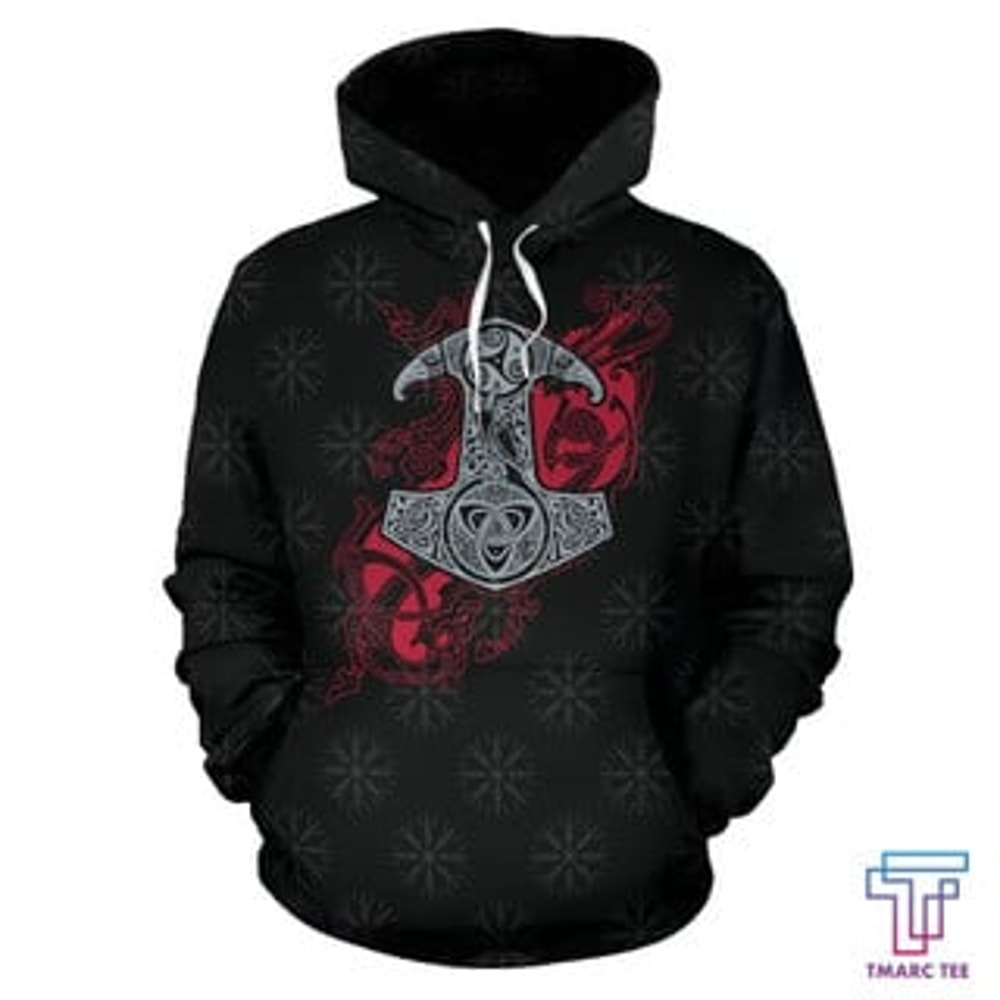 Thor's Mjolnir Pullover Viking All Over Print Hoodie Zip Hoodie Fleece Hoodie 3D, Love Hunting Hoodie Zip Hoodie 3D L250