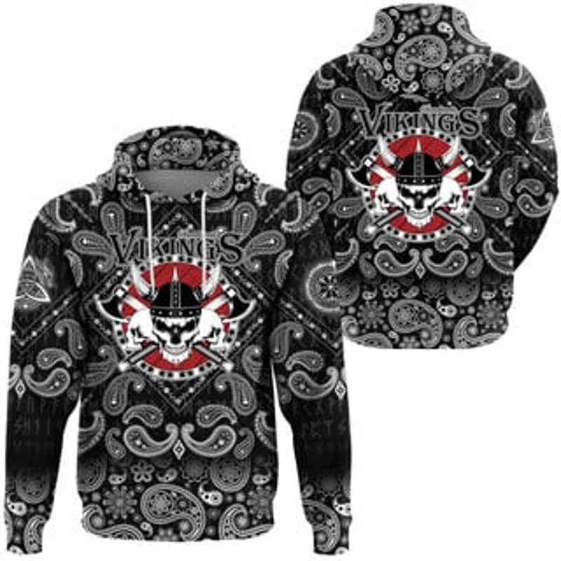 Skulls With Shield Viking All Over Print Hoodie Zip Hoodie Fleece Hoodie 3D, Love Hunting Hoodie Zip Hoodie 3D L284