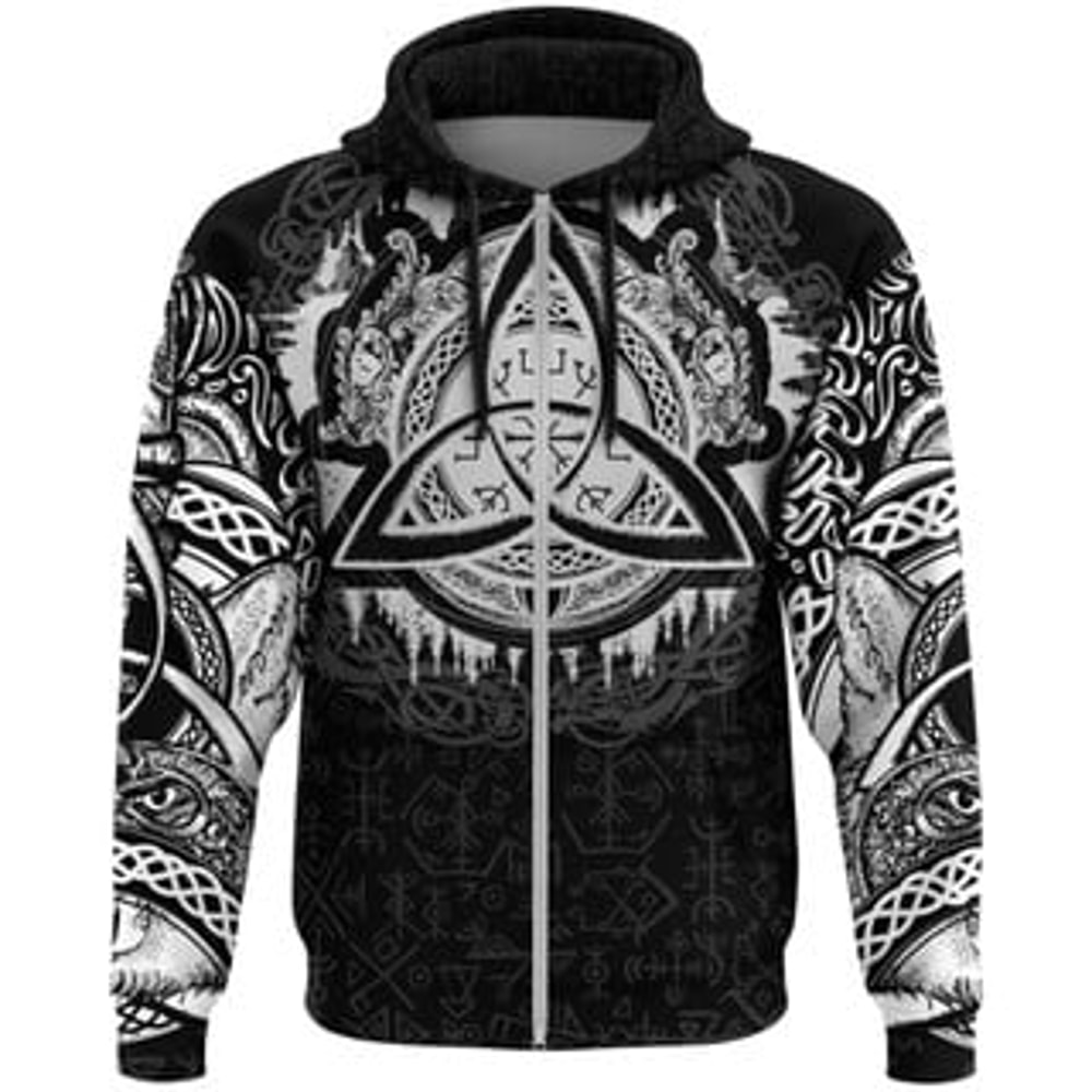 Dragon Celtic Viking All Over Print Hoodie Zip Hoodie Fleece Hoodie 3D, Love Hunting Hoodie Zip Hoodie 3D L291