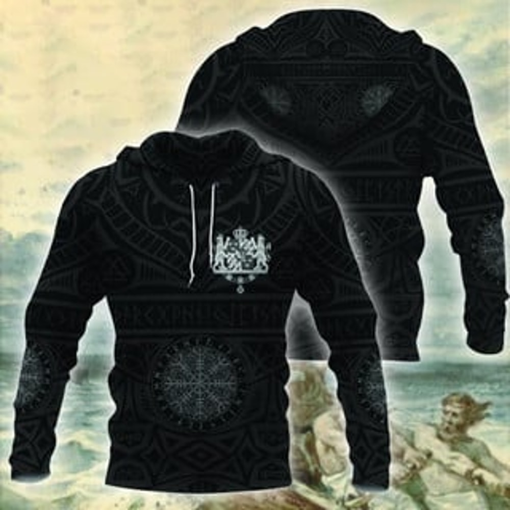 Sweden Viking All Over Print Hoodie Zip Hoodie Fleece Hoodie 3D, Love Hunting Hoodie Zip Hoodie 3D L315