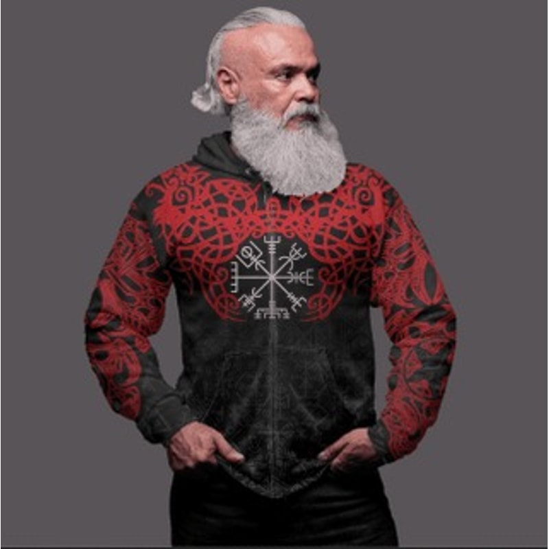 Odin Helm Viking All Over Print Hoodie Zip Hoodie Fleece Hoodie 3D, Love Hunting Hoodie Zip Hoodie 3D L316