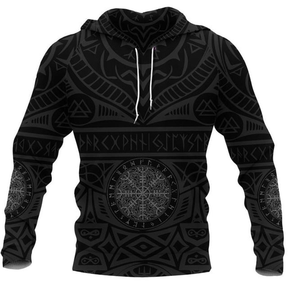 The Black Viking All Over Print Hoodie Zip Hoodie Fleece Hoodie 3D, Love Hunting Hoodie Zip Hoodie 3D L311