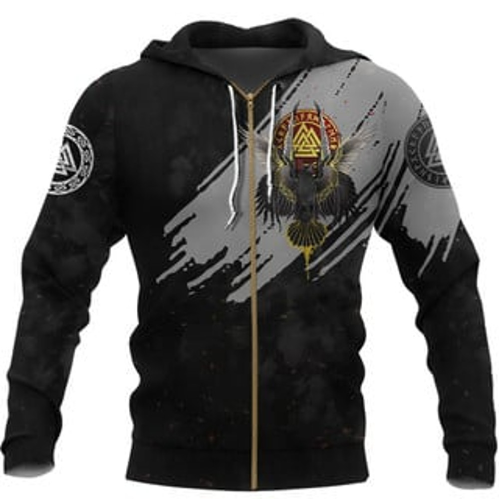 Fenrir Moon andaven Viking All Over Print Hoodie Zip Hoodie Fleece Hoodie 3D, Love Hunting Hoodie Zip Hoodie 3D L383