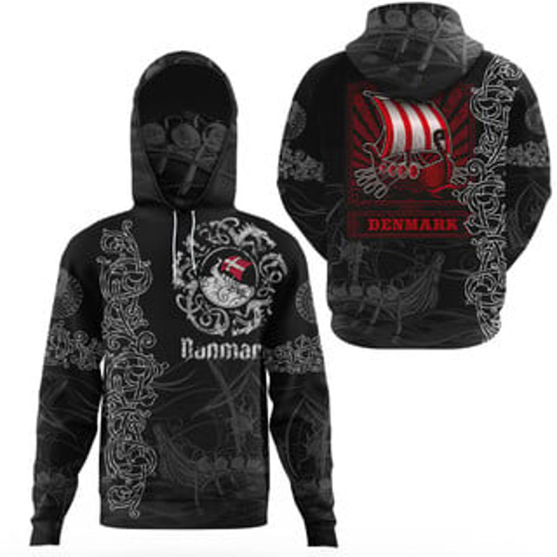 Denmark Warship Gaiter Viking All Over Print Hoodie Zip Hoodie Fleece Hoodie 3D, Love Hunting Hoodie Zip Hoodie 3D L406
