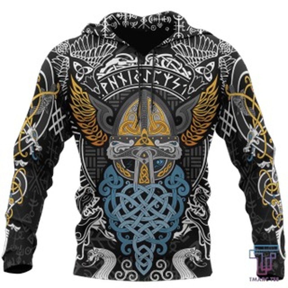 Odin - Wotan Pullover Viking All Over Print Hoodie Zip Hoodie Fleece Hoodie 3D, Love Hunting Hoodie Zip Hoodie 3D L446