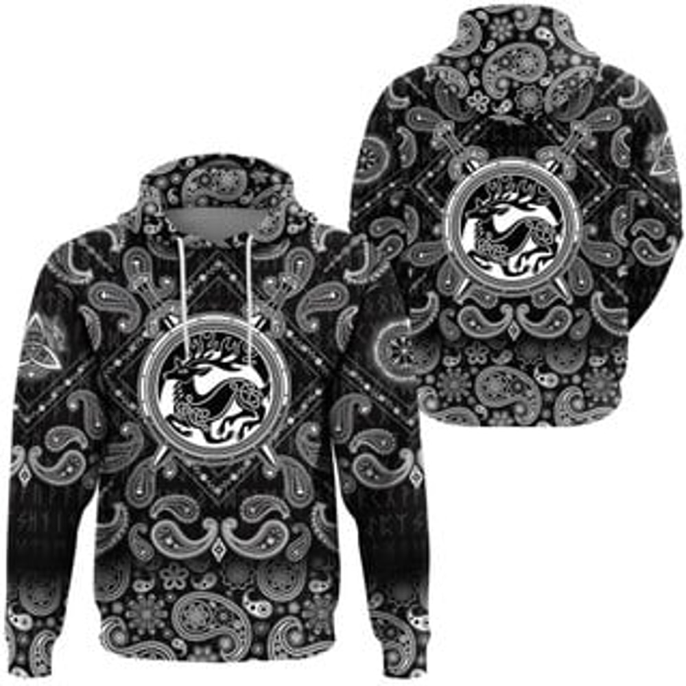 Crest and Crossing Swor Viking All Over Print Hoodie Zip Hoodie Fleece Hoodie 3D, Love Hunting Hoodie Zip Hoodie 3D L456