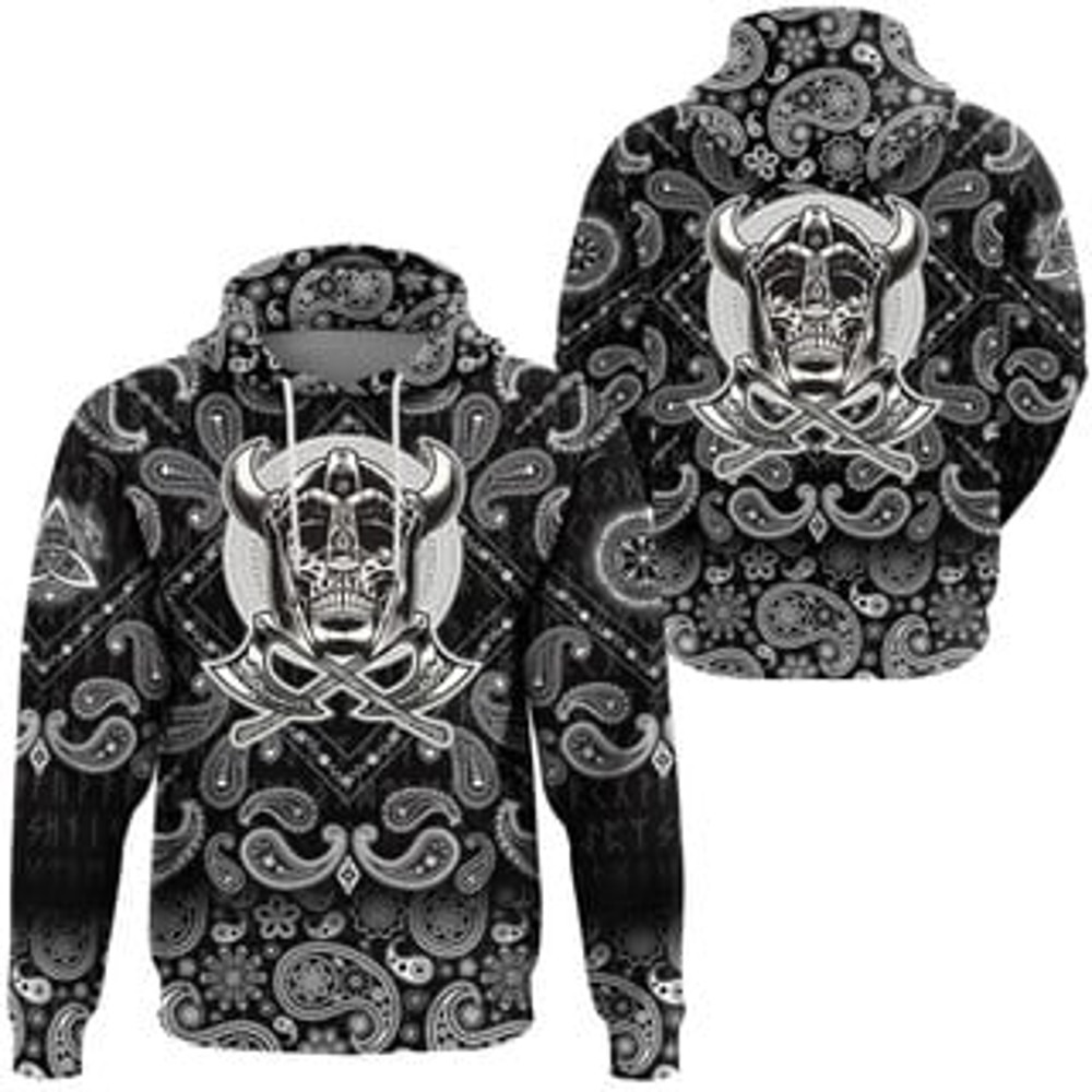 Skull Of Warrior Viking All Over Print Hoodie Zip Hoodie Fleece Hoodie 3D, Love Hunting Hoodie Zip Hoodie 3D L483