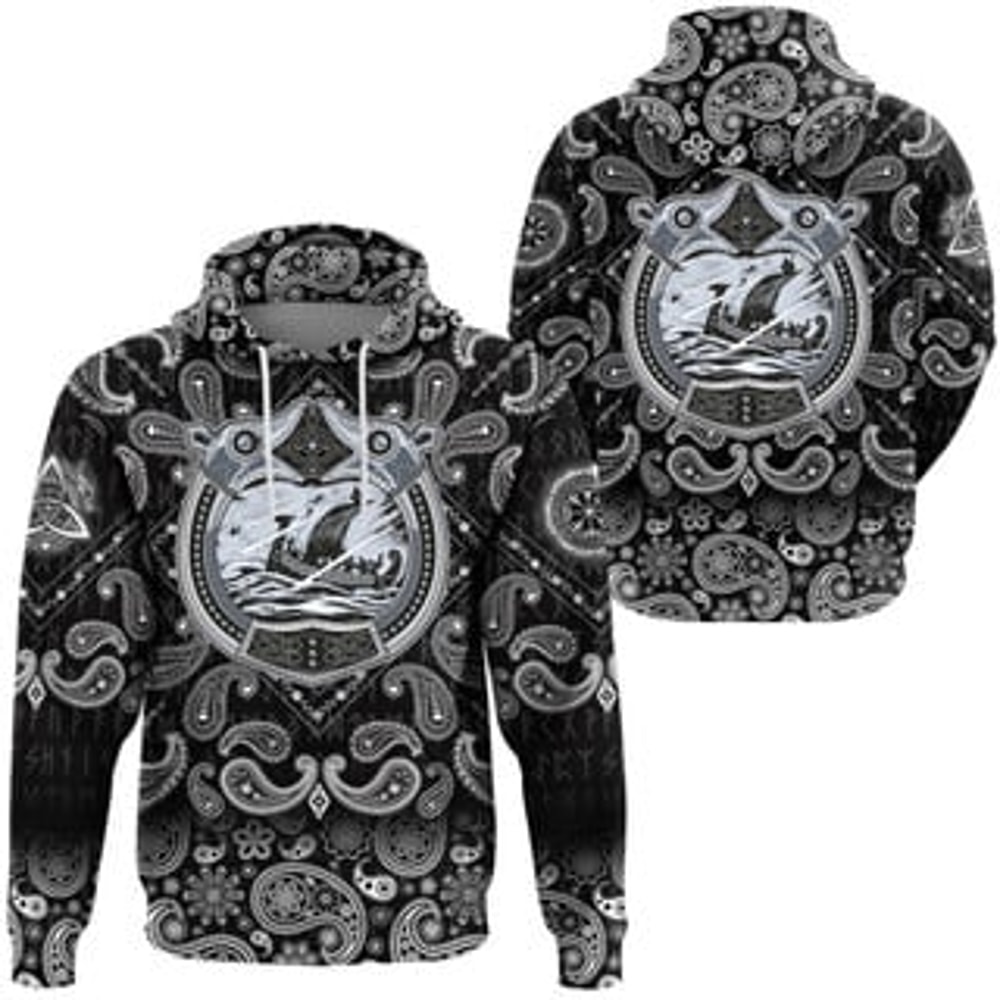 Drakkar Sailing In Viking All Over Print Hoodie Zip Hoodie Fleece Hoodie 3D, Love Hunting Hoodie Zip Hoodie 3D L528