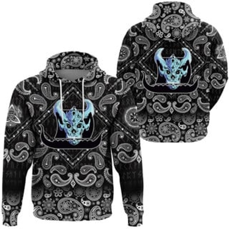 Ship Silhouette Viking All Over Print Hoodie Zip Hoodie Fleece Hoodie 3D, Love Hunting Hoodie Zip Hoodie 3D L532
