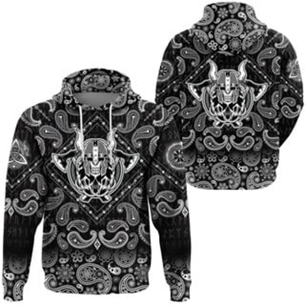 Skull Barbarian Axe Viking All Over Print Hoodie Zip Hoodie Fleece Hoodie 3D, Love Hunting Hoodie Zip Hoodie 3D L552