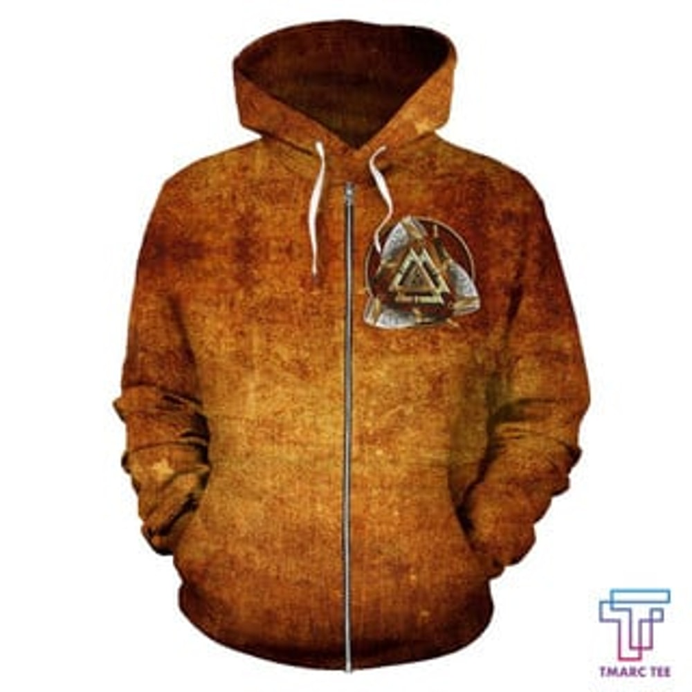 Vintage All Over Zip-Up Viking All Over Print Hoodie Zip Hoodie Fleece Hoodie 3D, Love Hunting Hoodie Zip Hoodie 3D L586