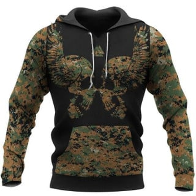 For Men And Women Viking All Over Print Hoodie Zip Hoodie Fleece Hoodie 3D, Love Hunting Hoodie Zip Hoodie 3D L610