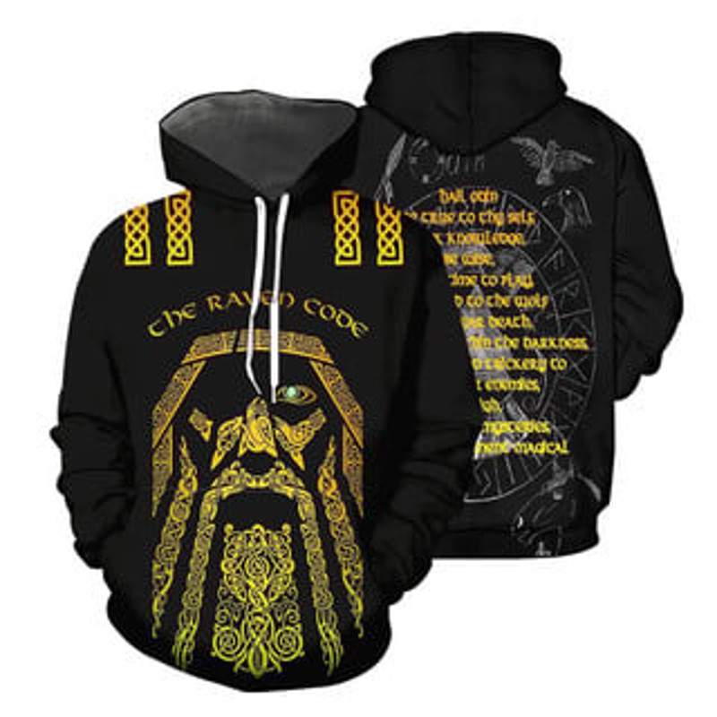 Men and Women Viking All Over Print Hoodie Zip Hoodie Fleece Hoodie 3D, Love Hunting Hoodie Zip Hoodie 3D L661