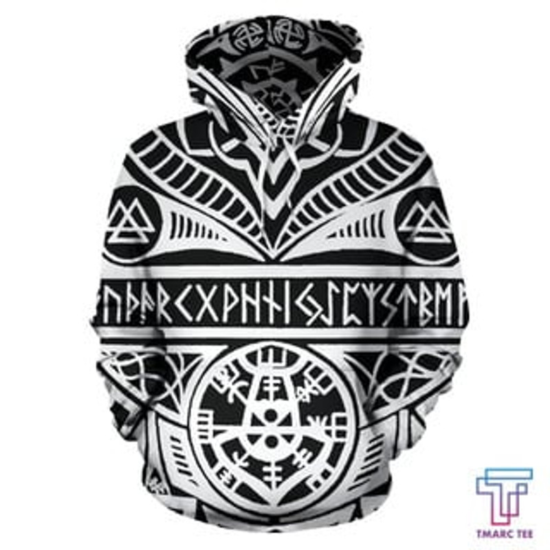 White Viking All Over Print Hoodie Zip Hoodie Fleece Hoodie 3D, Love Hunting Hoodie Zip Hoodie 3D L662