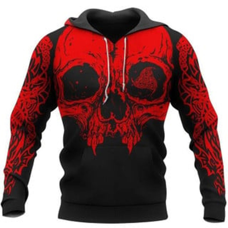 For Men And Women Viking All Over Print Hoodie Zip Hoodie Fleece Hoodie 3D, Love Hunting Hoodie Zip Hoodie 3D L715