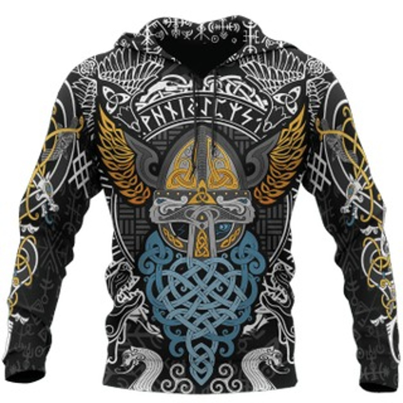 Valknut Viking All Over Print Hoodie Zip Hoodie Fleece Hoodie 3D, Love Hunting Hoodie Zip Hoodie 3D L723