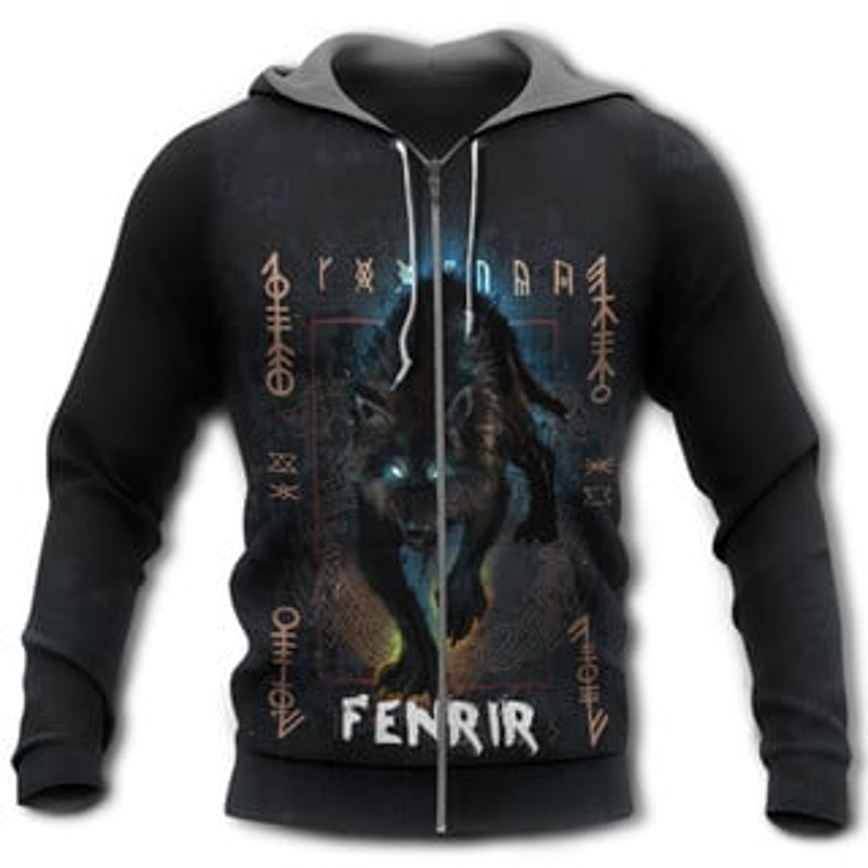 Blood Fenrir Wolf In Ni Viking All Over Print Hoodie Zip Hoodie Fleece Hoodie 3D, Love Hunting Hoodie Zip Hoodie 3D L738