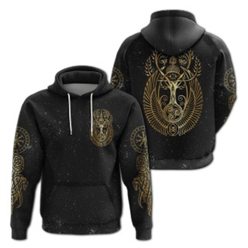 Tree Of Life Odin Viking All Over Print Hoodie Zip Hoodie Fleece Hoodie 3D, Love Hunting Hoodie Zip Hoodie 3D L824