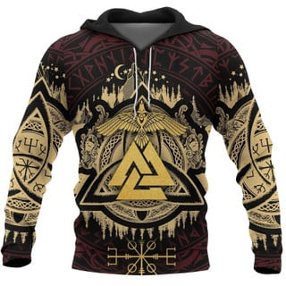 The Golden Viking All Over Print Hoodie Zip Hoodie Fleece Hoodie 3D, Love Hunting Hoodie Zip Hoodie 3D L825