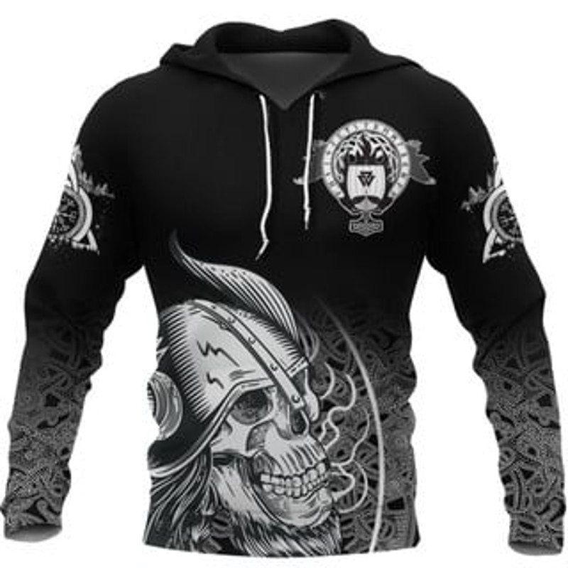 Ornate Pattern Viking All Over Print Hoodie Zip Hoodie Fleece Hoodie 3D, Love Hunting Hoodie Zip Hoodie 3D L831