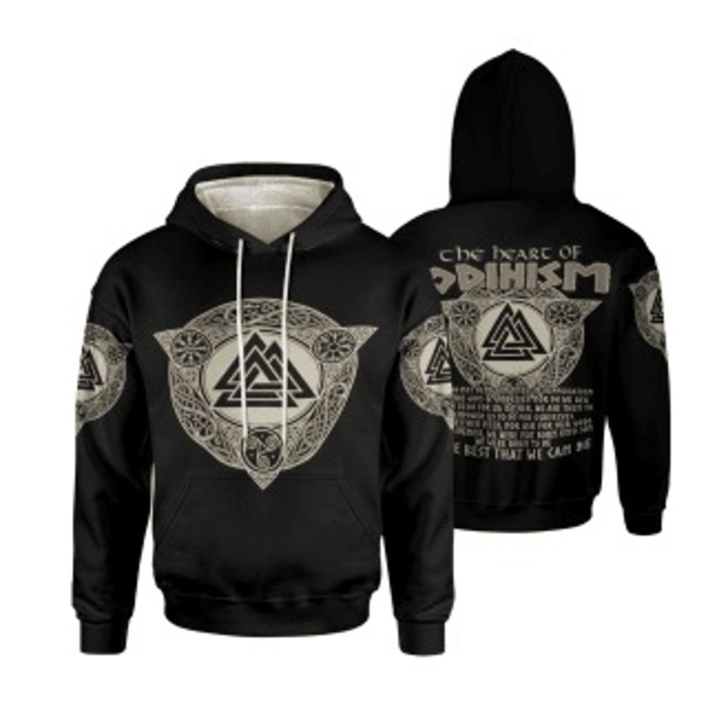 The Heart Of Odinism Ho Viking All Over Print Hoodie Zip Hoodie Fleece Hoodie 3D, Love Hunting Hoodie Zip Hoodie 3D L865