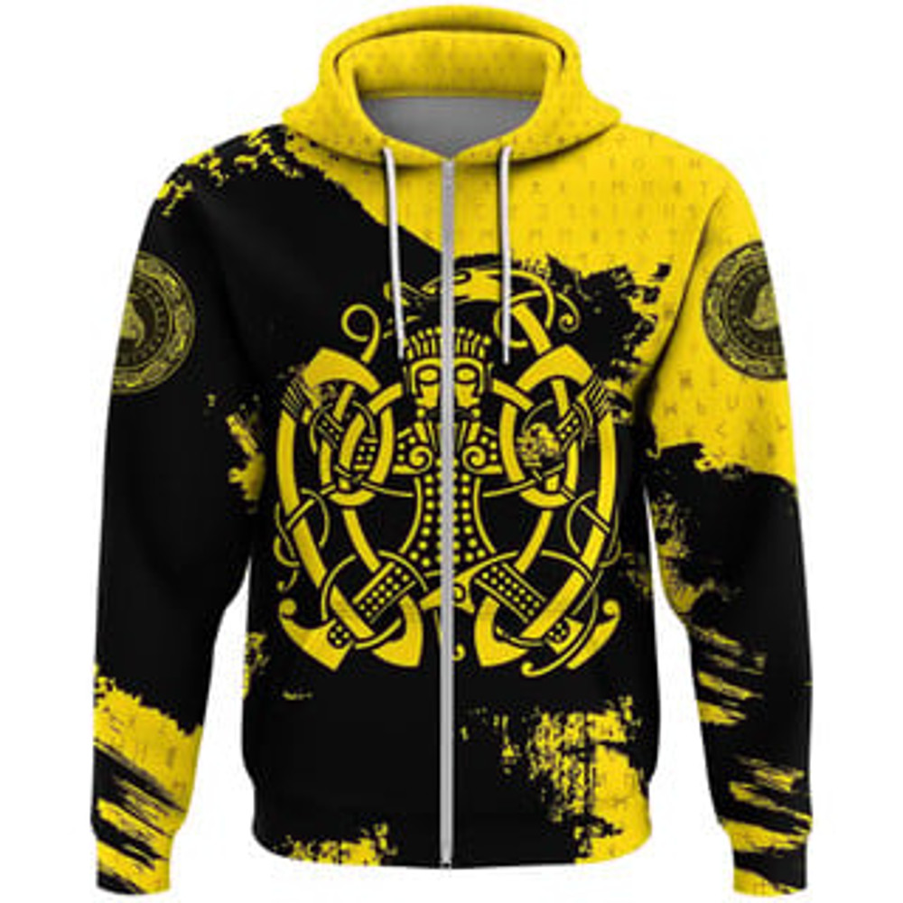 Bound Triskeleune Gold Viking All Over Print Hoodie Zip Hoodie Fleece Hoodie 3D, Love Hunting Hoodie Zip Hoodie 3D L898