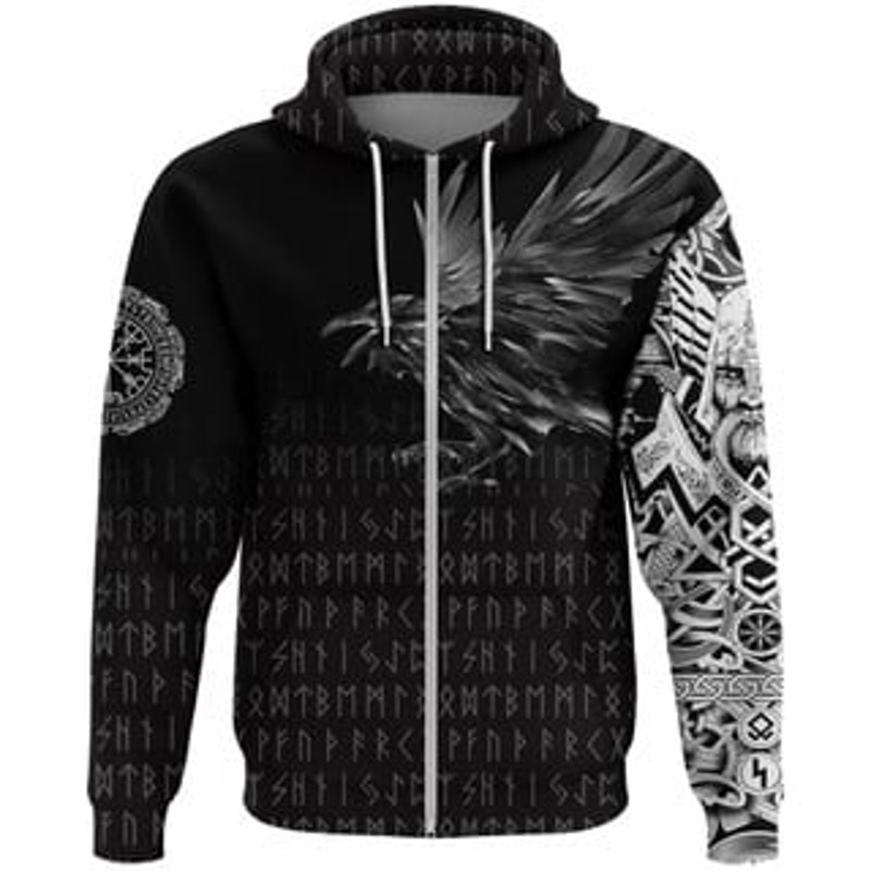 Theaven Of Odinune Viking All Over Print Hoodie Zip Hoodie Fleece Hoodie 3D, Love Hunting Hoodie Zip Hoodie 3D L907