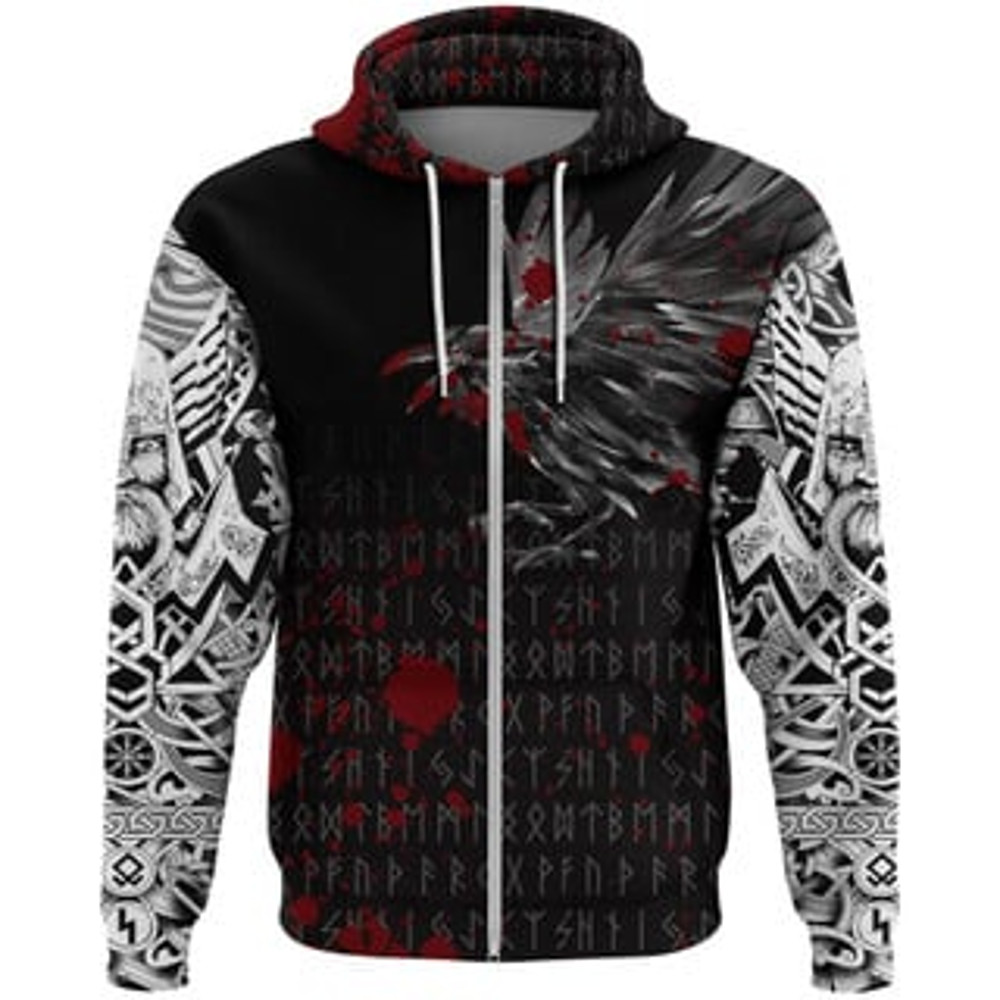 Theaven Of Odinune Bloo Viking All Over Print Hoodie Zip Hoodie Fleece Hoodie 3D, Love Hunting Hoodie Zip Hoodie 3D L909