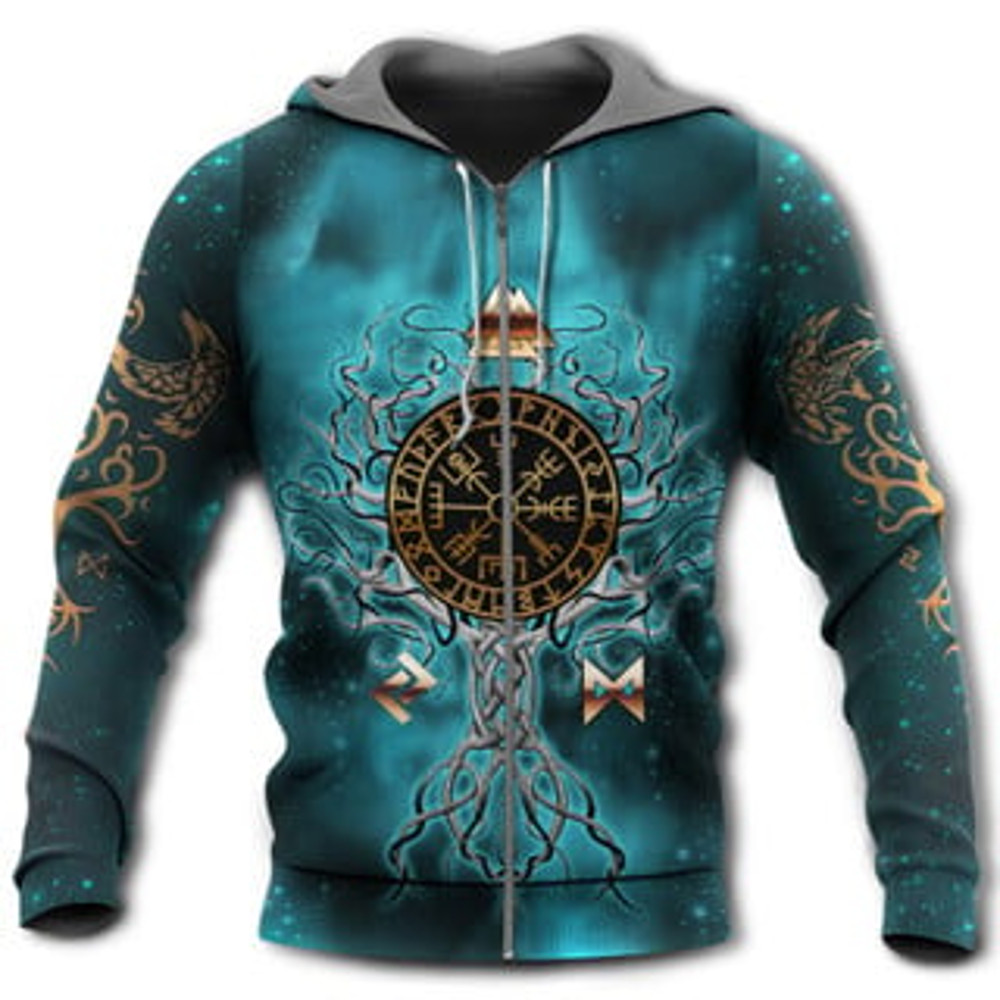 Yggdrasil Norse Tree Of Viking All Over Print Hoodie Zip Hoodie Fleece Hoodie 3D, Love Hunting Hoodie Zip Hoodie 3D L972