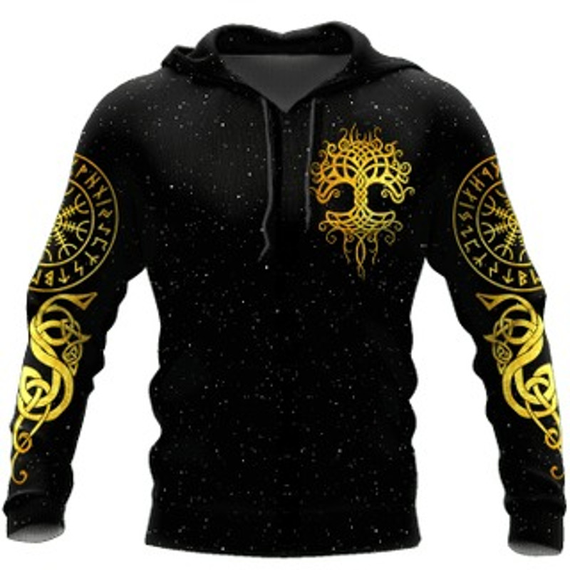 Yellow Tree Of Life Viking All Over Print Hoodie Zip Hoodie Fleece Hoodie 3D, Love Hunting Hoodie Zip Hoodie 3D L978