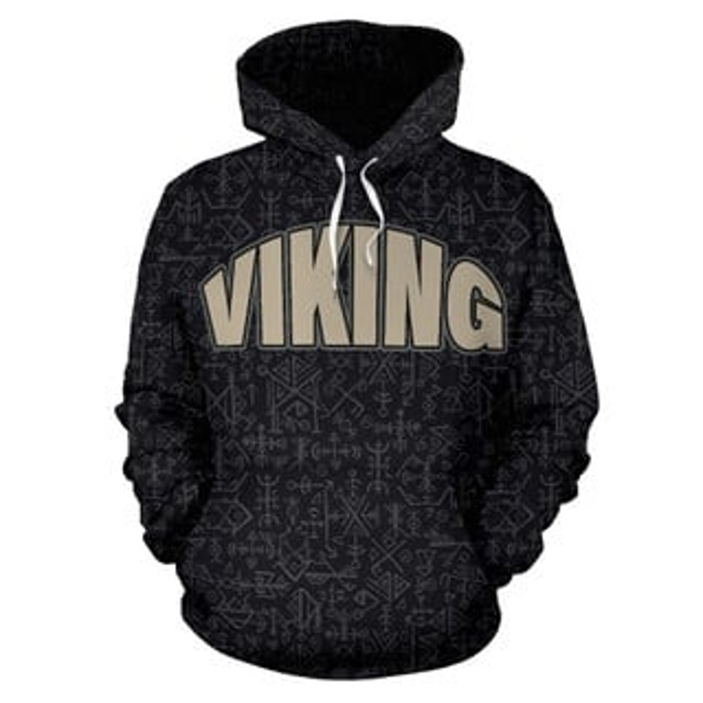 Runic Compass Vegvisir Viking All Over Print Hoodie Zip Hoodie Fleece Hoodie 3D, Love Hunting Hoodie Zip Hoodie 3D L997