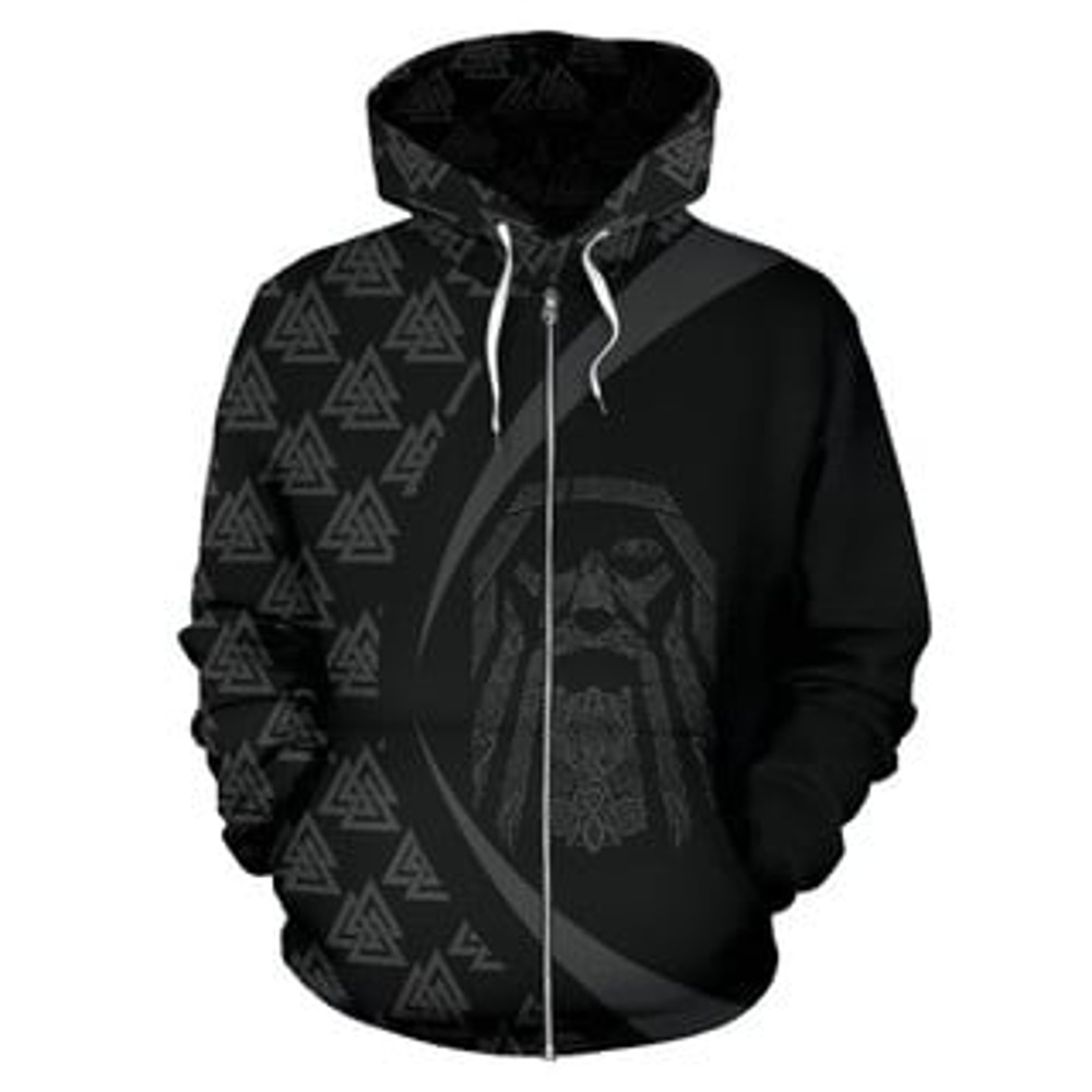 Odin Valknut Circle Sty Viking All Over Print Hoodie Zip Hoodie Fleece Hoodie 3D, Love Hunting Hoodie Zip Hoodie 3D L998