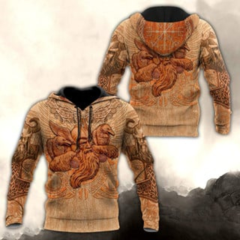 Hugin And Munin Viking All Over Print Hoodie Zip Hoodie Fleece Hoodie 3D, Love Hunting Hoodie Zip Hoodie 3D L1013
