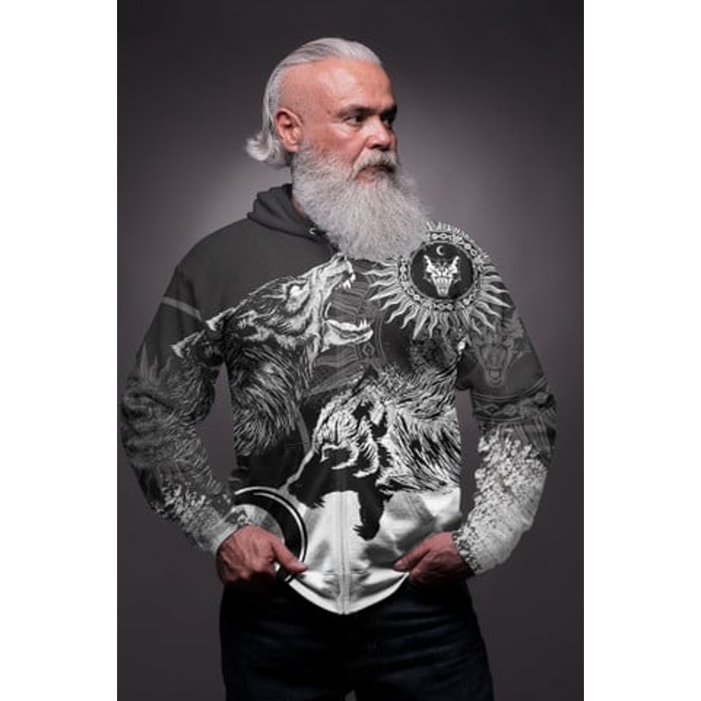 Skoll and Hati New Sty Viking All Over Print Hoodie Zip Hoodie Fleece Hoodie 3D, Love Hunting Hoodie Zip Hoodie 3D L1046