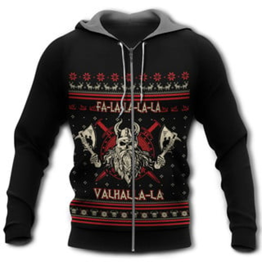 Valhalla Super Man Viking All Over Print Hoodie Zip Hoodie Fleece Hoodie 3D, Love Hunting Hoodie Zip Hoodie 3D L1059